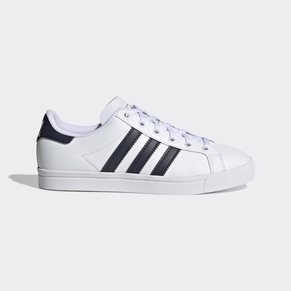 Adidas Girls' Coast Star Tennis Shoes White/Navy Ireland EE7466